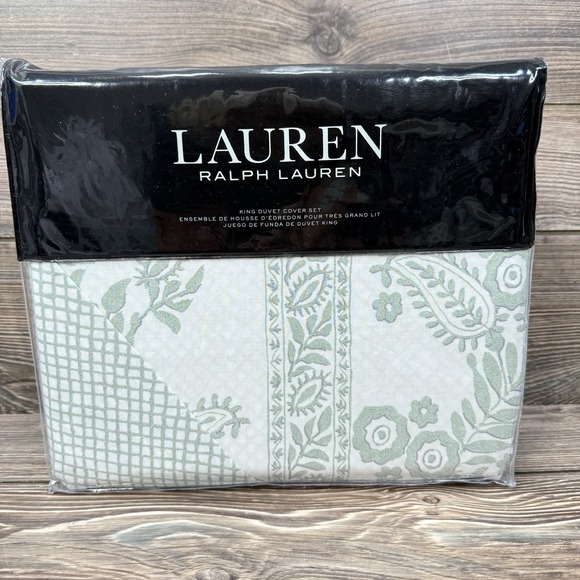 Lauren Ralph Lauren Other - Ralph Lauren Wakefield Paisley King Duvet 3 Pc Set Green 100% Cotton NEW $470